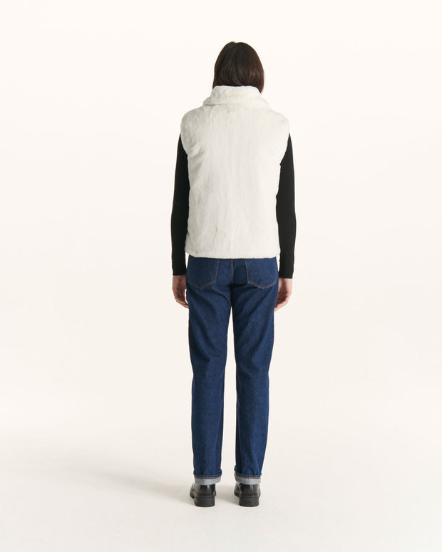 Doudoune avec des cristaux Swarovski®️ sans manches réversible Grand Froid Blanc Daria