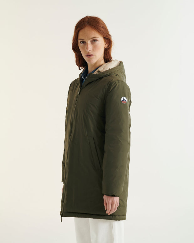 Doudoune longue réversible Army/Beige Roma 2.0