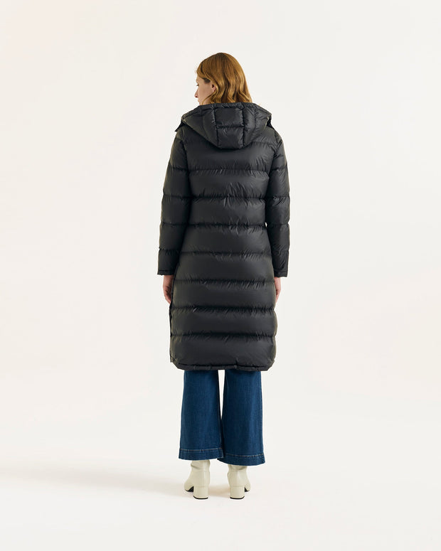 Doudoune longue à capuche Grand Froid Noir Karachi