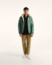 Doudoune réversible à capuche Vert céladon/Argile Bergen 2.0